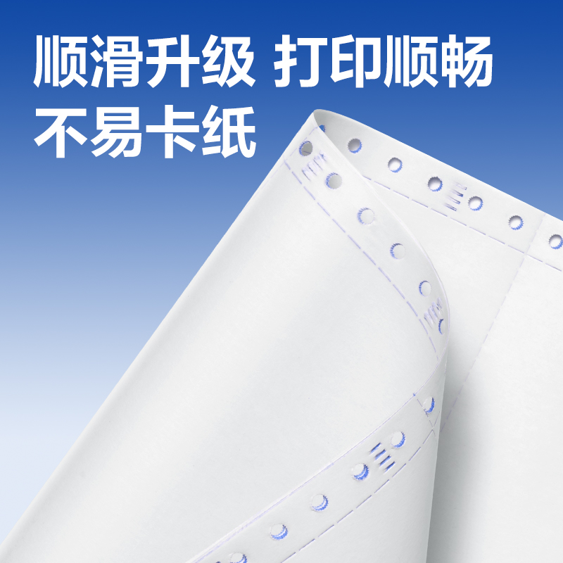 得力萊茵河L241-4電腦打印紙(1/3CS彩色撕邊)(1000頁/盒)