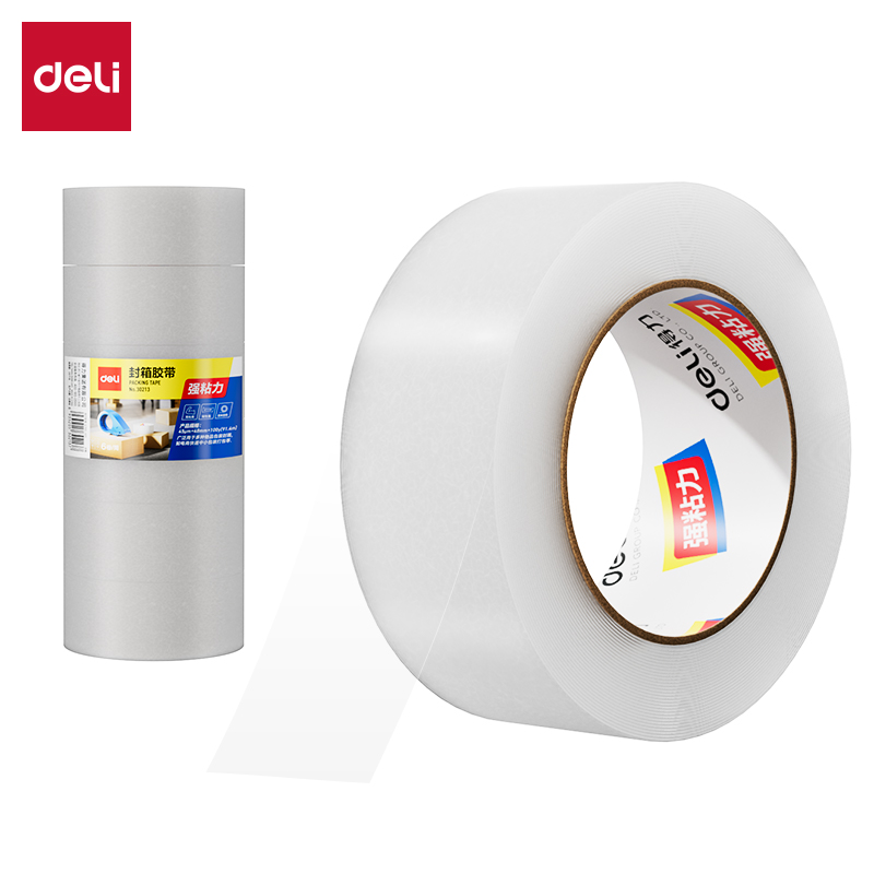 得力30214封箱膠帶48mm*150y*45um(6卷/筒)(普透)