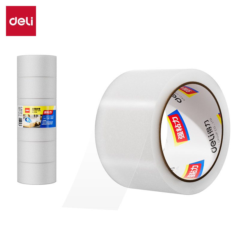得力30332封箱膠帶60mm*60y*45um(6卷/筒)(普透)