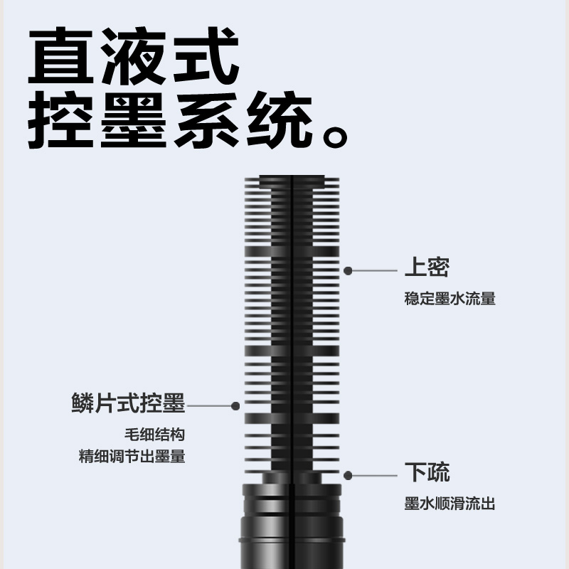 得力S1726直液式走珠筆0.5mm全針管(混)(4支/盒)