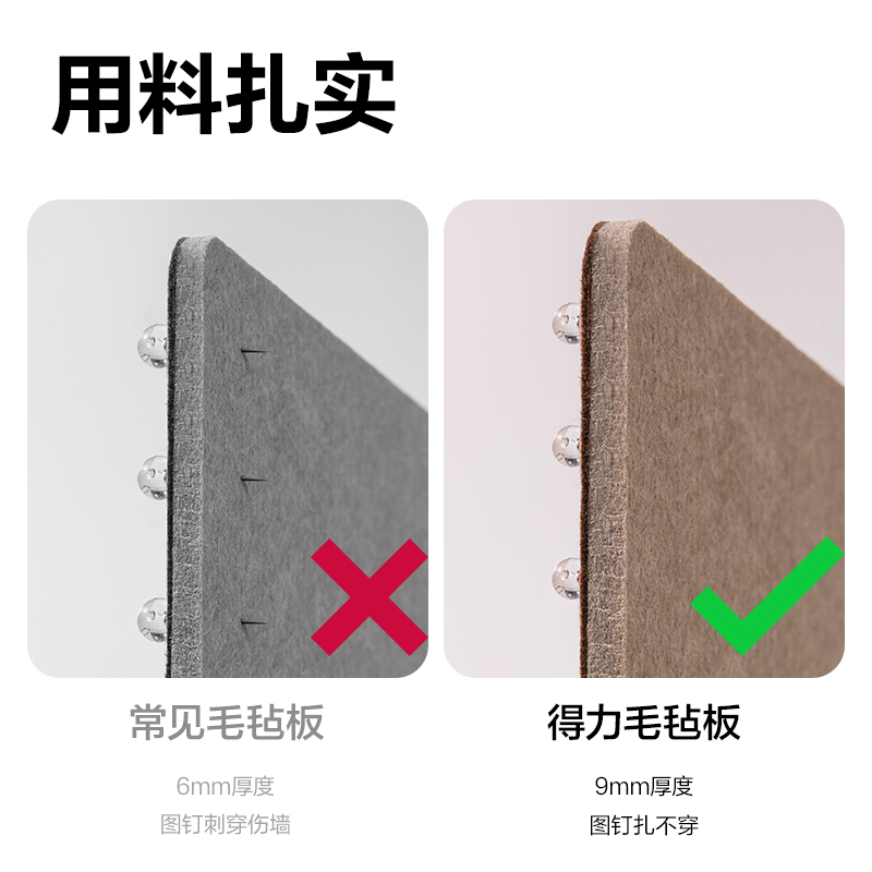 得力MQ150毛氈留言板400*600mm(棕)(塊)