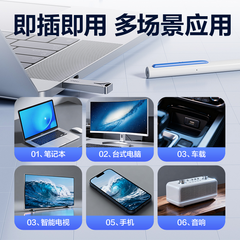得力USB2.0U盤LS320-32G(銀)（只）