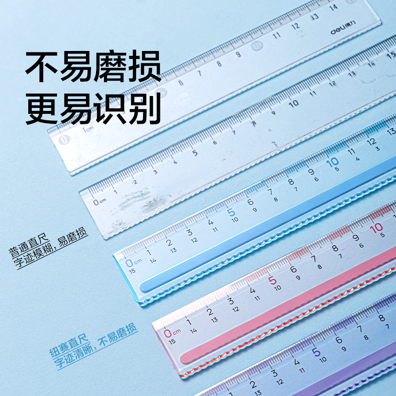紐賽NS095-1防滑易拾取直尺-15cm（紫色）（把）
