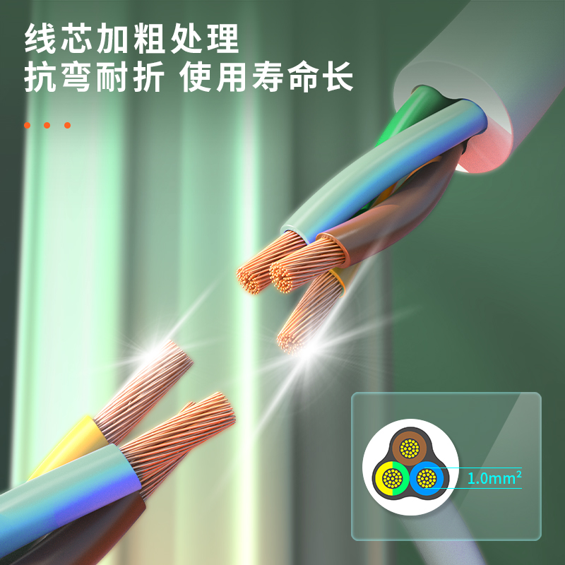 得力LU3821(2)插座_2+1_2米_PE袋(白)(個)