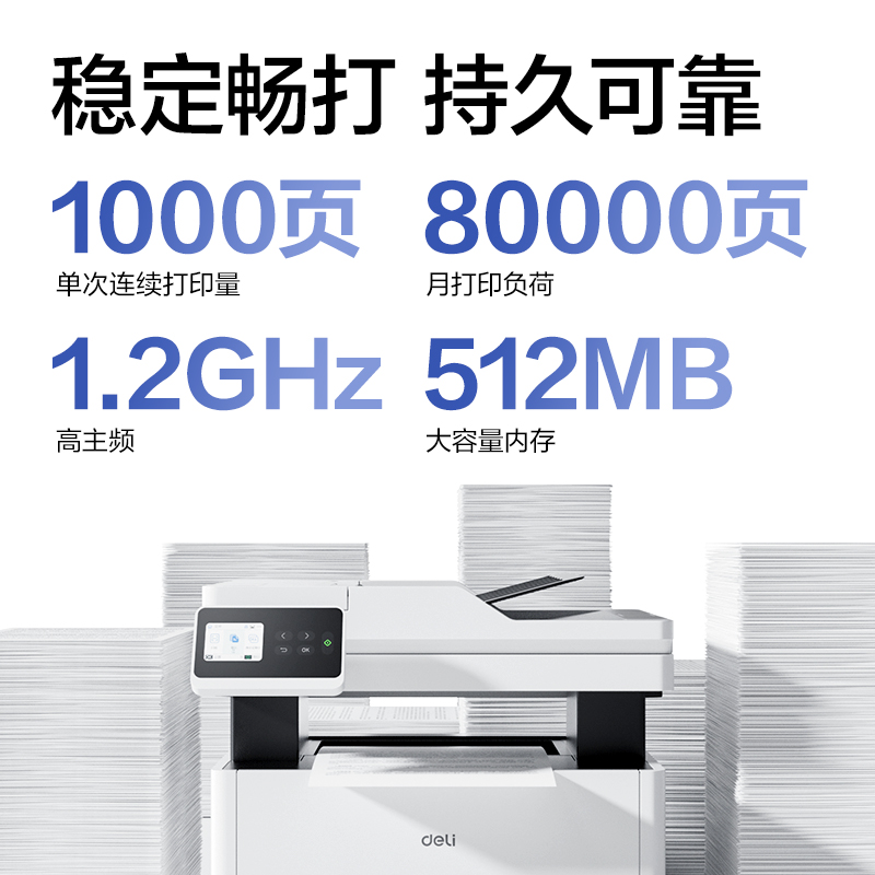 得力M3176ADNW黑白激光多功能一體機(白色)(臺)