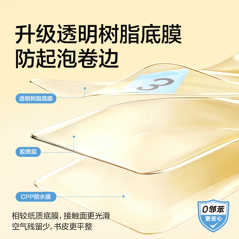 得力VM431真透明分段貼包書膜22張套裝(混)(包)