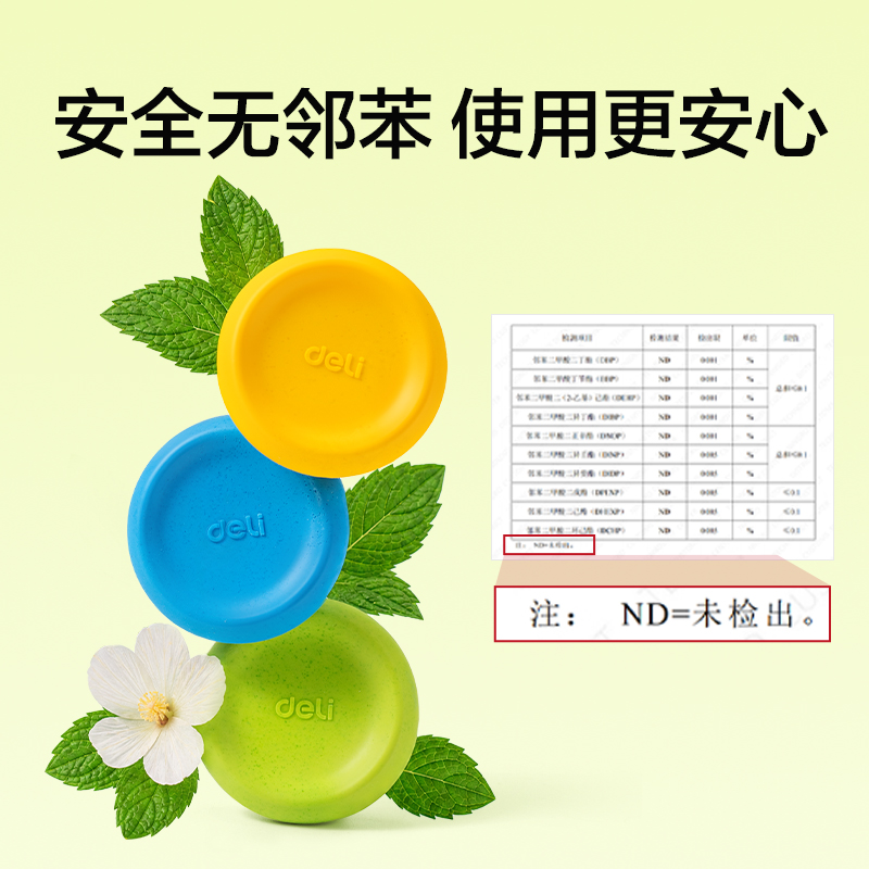 得力VP672真集屑橡皮擦（5塊裝）(混)(盒)